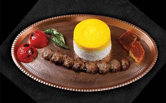 چلو کباب کوبیده (تک سیخ)