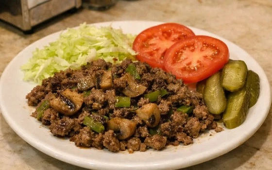 خوراک گوشت و قارچ