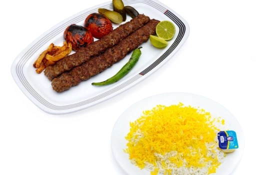چلوکباب مخصوص 2 سیخ پرسی