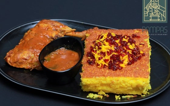 ته چین با مرغ