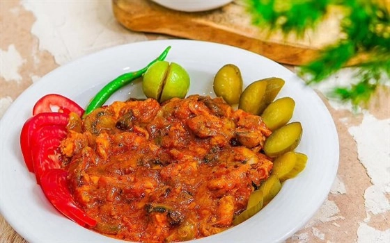 خوراک قارچ و مرغ