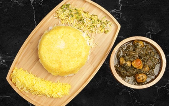 چلوخورشت الو اسفناج