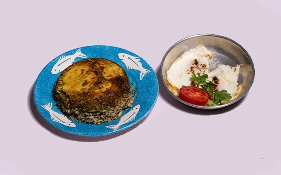 باقالی پلو با نیمرو