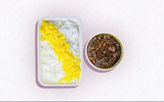 چلو خورشت قرمه سبزی