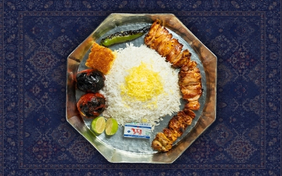 جوجه کباب ران با برنج