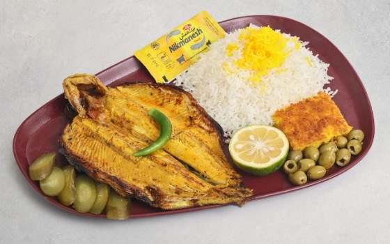 چلو ماهی قزل الا کبابی