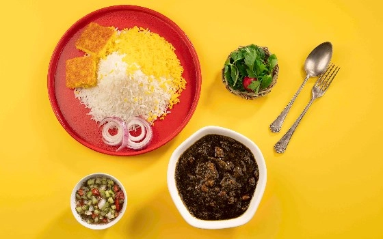 چلو خورشت قرمه سبزی