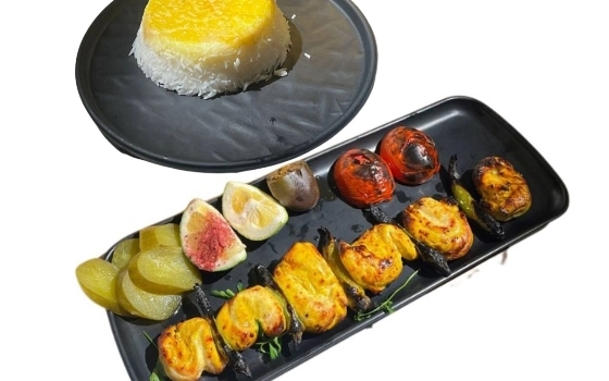 چلو جوجه فیله زعفرانی