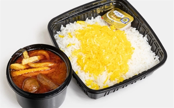 چلو خورشت قیمه سیب زمینی