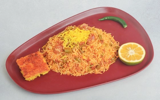 لوبیا پلو با گوشت