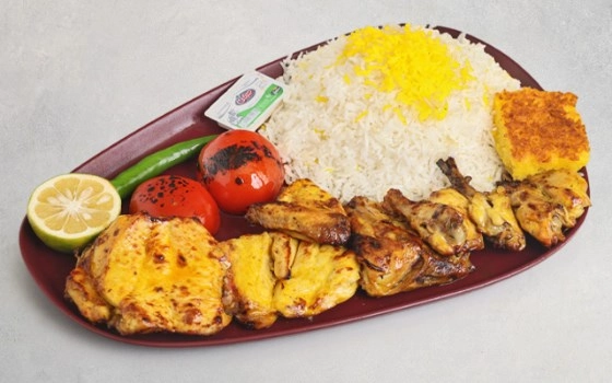 چلو جوجه کباب با استخوان