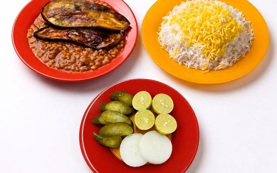چلو خورشت قیمه بادمجان
