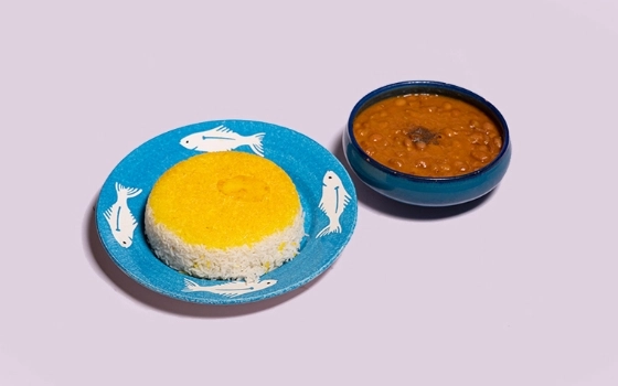 برنج و لوبیا پخته
