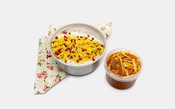 چلو خورشت قیمه سیب زمینی ( قابلمه ای )