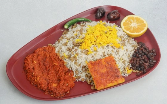 عدس پلو با گوشت