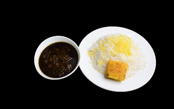چلو خورشت قورمه سبزی