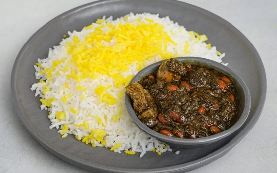 چلو خورشت قورمه سبزی اقتصادی