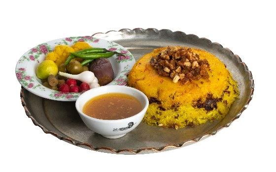 عدس پلو با گوشت گردن