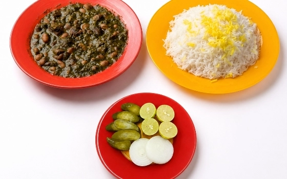 چلو خورشت سبزی