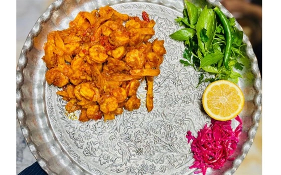 خوراک دوپیازه میگو