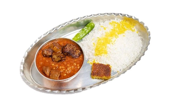 چلو خورشت قیمه بادمجان