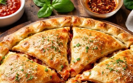 پیتزا کالزونه گوشت و قارچ