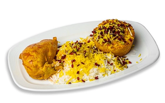 ته چین پلو با مرغ (سینه)