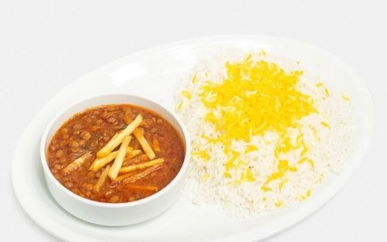چلو خورش قیمه سیب زمینی