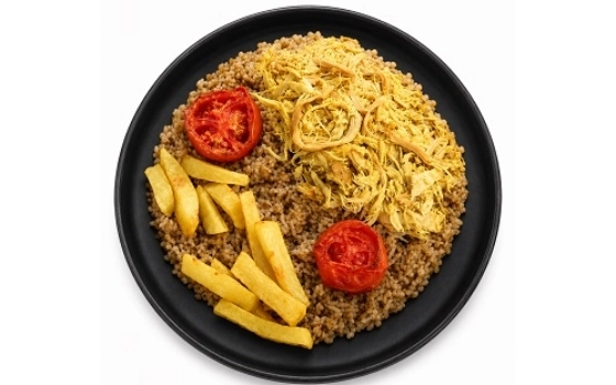 پلو ماش با مرغ ریش