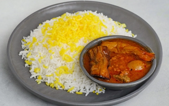 چلو خورشت قیمه بادمجان