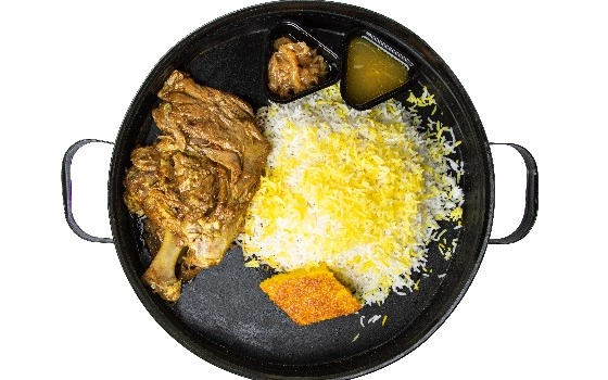 چلو گوشت سرخ شده دست گوسفندی
