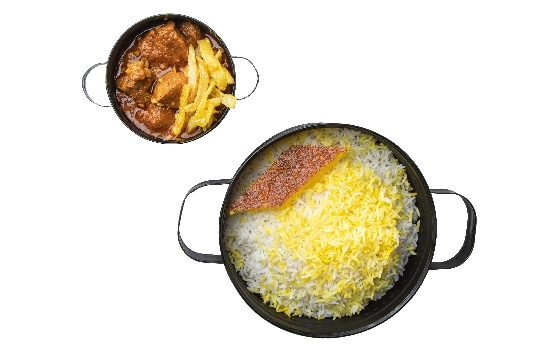 چلو خورش قیمه سیب زمینی
