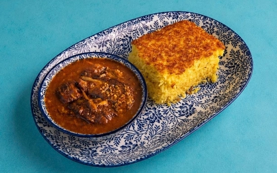 ته چین قیمه بادمجان