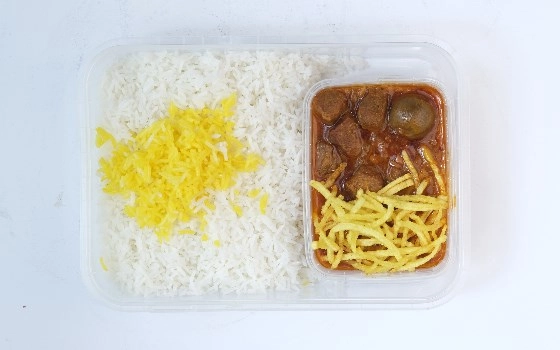 چلو خورشت قیمه سیب زمینی