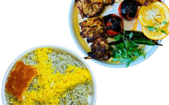 جوجه با استخوان با سبزی پلو