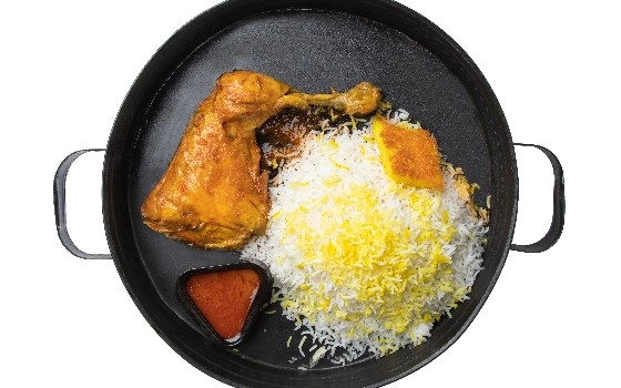 چلو مرغ ران
