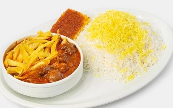 چلو خورشت قیمه سیب زمینی