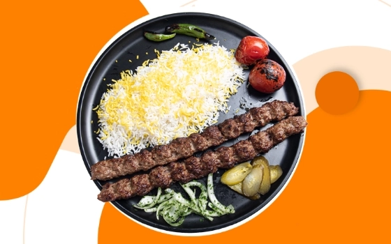 چلو کباب کوبیده مخصوص