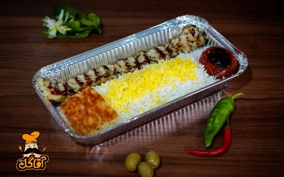 چلو لقمه کباب مرغ