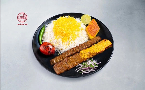 چلو کباب میکس با کوبیده