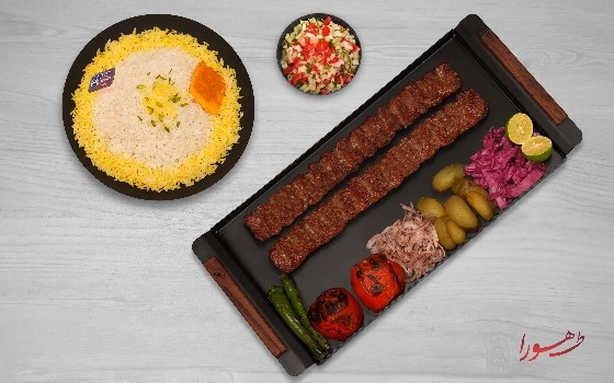 چلوکوبیده زعفرانی(2سیخ)