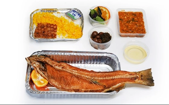 چلو ماهی قزل آلای سرخ شده