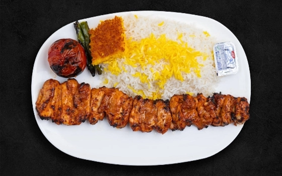 چلوجوجه کباب شش طاووق (ران)