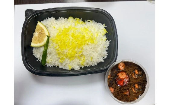 چلو قلیه میگو اکونومی (حجم کم)