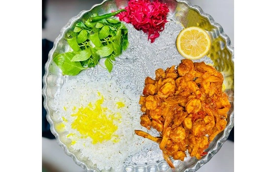چلو دوپیازه میگو
