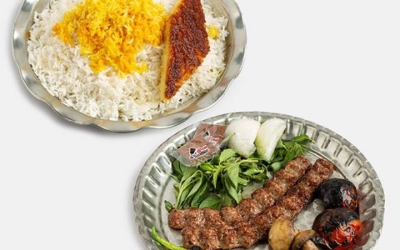 چلو کوبیده تک سیخ