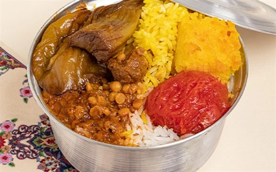 پلو خورش قیمه بادمجان