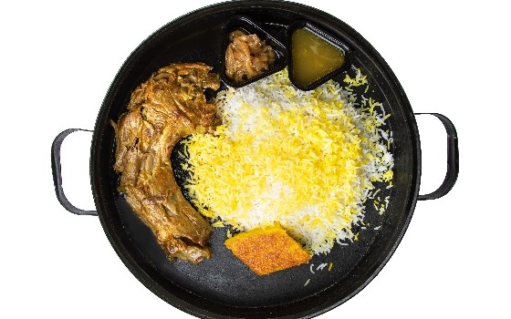 چلو گوشت سرخ شده گردن گوسفندی