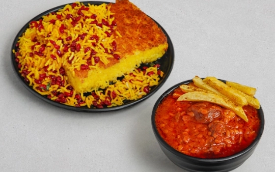 ته چین قیمه سیب زمینی