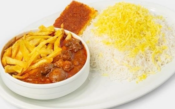چلو خورشت قیمه سیب زمینی